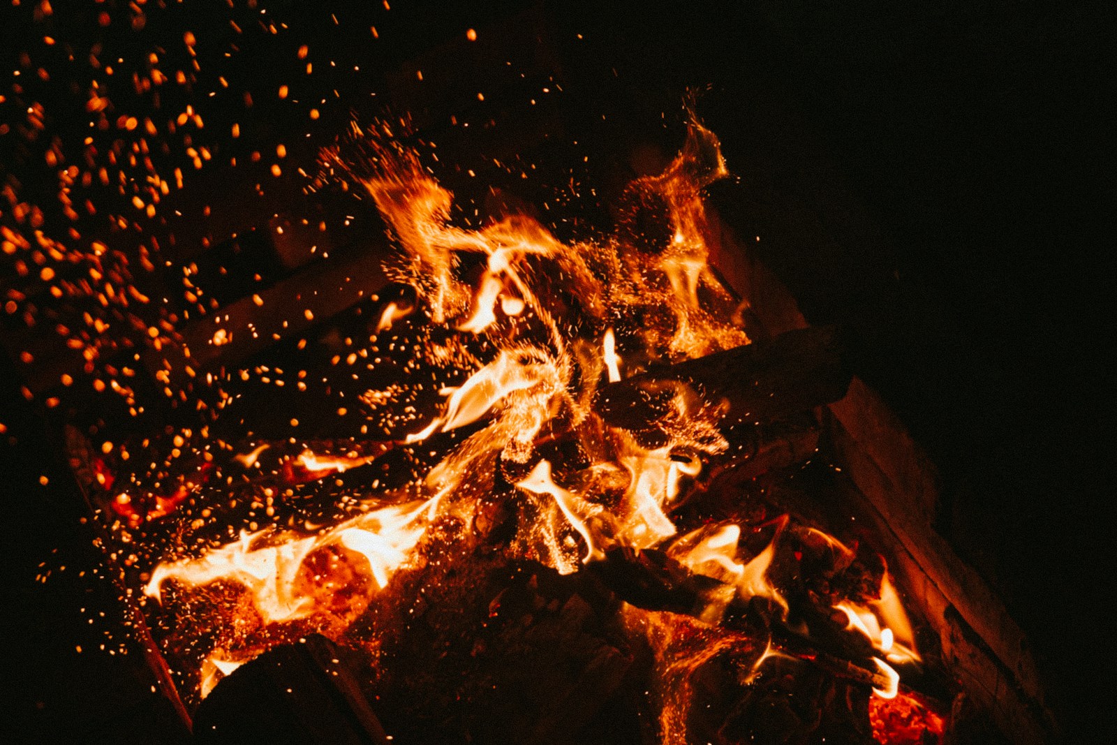 bonfire during night